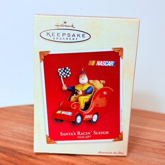 Hallmark Keepsake NASCAR Ornament VTG 2002 Santas Racin Sleigh Frostys Garage - Picture 10 of 10